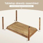 Board Game Table with Removable Table Top, Seats 4 to 6 Players with 4ft-9in x 2ft-9in Play Area, Includes Play Mat and Detachable Cup Holders, Minimal Assembly Required (Warm Walnut)