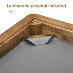 Board Game Table with Removable Table Top, Seats 4 to 6 Players with 4ft-9in x 2ft-9in Play Area, Includes Play Mat and Detachable Cup Holders, Minimal Assembly Required (Warm Walnut)