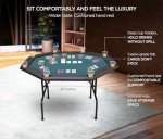 ZivPlay Poker Table Foldable Texas Holdem Poker Table Portable with Folding Legs for Card Game and Casino Gambling 8 Player Octagon