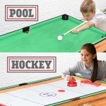 SereneLife 4 in 1 Multi Game Table, 48" All in One Sports Arcade Games with Accessories, Ping Pong, Hockey, Pool Billiards, Soccer Foosball, for Indoor and Outdoor, Family, Kids and Adults