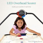 Best Choice Products LED 54 Inch Air Hockey Game Table w/Light-up Scoreboard, Powerful Motor, AC Outlet. Includes 2 Pucks, 2 Pushers - Walnut