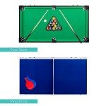 Best Choice Products 4-in-1 Multi Game Table, Childrens Combination Arcade Set w/Pool Billiards, Air Hockey, Foosball and Table Tennis - Natural