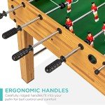 Best Choice Products 48in Competition Sized Foosball Table, Arcade Table Soccer for Home, Game Room, Arcade w/ 2 Balls, 2 Cup Holders - Light Brown