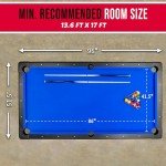 GoSports Full Size 8 ft x 4.2 ft Billiards Game Table - Foldable Design, Includes Full Set of Pool Balls, 2 Cue Sticks, Chalk, and Felt Brush - Blue