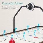 Best Choice Products LED 54 Inch Air Hockey Game Table w/Light-up Scoreboard, Powerful Motor, AC Outlet. Includes 2 Pucks, 2 Pushers - Walnut