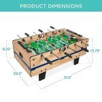 Best Choice Products 4-in-1 Multi Game Table, Childrens Combination Arcade Set w/Pool Billiards, Air Hockey, Foosball and Table Tennis - Natural