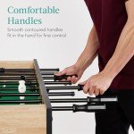 Best Choice Products Large 54 Inch Full-Size Foosball Table for Home, Game Room - Includes 2 Balls, 2 Cup Holders - Natural