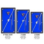 GoSports Full Size 8 ft x 4.2 ft Billiards Game Table - Foldable Design, Includes Full Set of Pool Balls, 2 Cue Sticks, Chalk, and Felt Brush - Blue