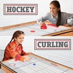 SereneLife 4 in 1 Multi Game Table, 4’x2’ Folding Portable Sports Arcade Games with Accessories, Ping Pong, Air Hockey, Pool Billiards, and Shuffleboard, for Indoor, Outdoor, All Ages