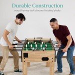 Best Choice Products Large 54 Inch Full-Size Foosball Table for Home, Game Room - Includes 2 Balls, 2 Cup Holders - Natural