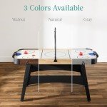 Best Choice Products LED 54 Inch Air Hockey Game Table w/Light-up Scoreboard, Powerful Motor, AC Outlet. Includes 2 Pucks, 2 Pushers - Walnut