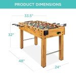 Best Choice Products 48in Competition Sized Foosball Table, Arcade Table Soccer for Home, Game Room, Arcade w/ 2 Balls, 2 Cup Holders - Light Brown