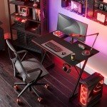 CubiCubi Gaming Desk 32 Inch PC Computer Desk, Home Office Desk Table Gamer Workstation, Simple Game Table, Black