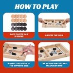 Crazy Games Fun Games Sling Puck Table Board Game I 14" Small Wooden Family Indoor Two Player, Table Games for Family - Top Hockey for Adults & Kids, Competitive Game for Parties It is Fun