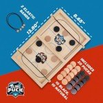 Crazy Games Fun Games Sling Puck Table Board Game I 14" Small Wooden Family Indoor Two Player, Table Games for Family - Top Hockey for Adults & Kids, Competitive Game for Parties It is Fun
