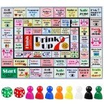 Drinking Board Games for Adults, Rubber Mat Drinking Board Game, Funny Party Interactive Drinking Games for Game Night, Birthday, Family Play or Any Occasion, Age 21+, 2-8 Players