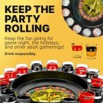 Fairly Odd Novelties Shot Roulette Drinking Game - Ultimate Shot Glass Roulette Drinking games for adults - 16pcs Red/Black Set for Party, White Elephant, Adult Game Nights - Spin & Sip with Laughter!