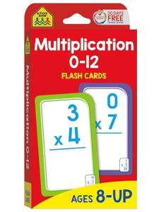 School Zone Multiplication 0-12 Flash Cards: 56 Math Cards, 3rd Grade, 4th Grade, Elementary Math, Multiplication Facts, Common Core, Ages 8+, Packaging May Vary
