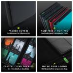 Vault X 12 Pocket Trading Card Zip Binder, 480 cards, Premium Exo-Tec Album Material, 20 Side-Loading Pages, Folder for Collectible Card Games, Sports, TCG (Black)