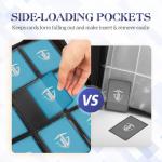 Trading Card Binder, 9 Side Loading Pocket Card Album Hold Up to 540 Cards, Zipper Binder for Cards Collection, TCG Card Holder for Game Card, Sports Card, Yugioh, MTG etc.（Pink 9）