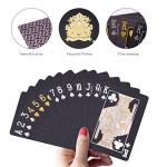 ACELION Waterproof Playing Cards, Plastic Playing Cards, Deck of Cards, Gift Poker (Black Diamond Cards)