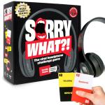 Sorry What Game - Uncensored Lip Reading Party Games for Adults - Based On The Headphone Challenge TikTok Trend - 2+ Players 40,000 Funny Phrase Combos - Card Games for Adults & Friends (Ages 17+)