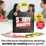 Sorry What Game - Uncensored Lip Reading Party Games for Adults - Based On The Headphone Challenge TikTok Trend - 2+ Players 40,000 Funny Phrase Combos - Card Games for Adults & Friends (Ages 17+)