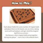 Magnetic Game Chess, Magnet Chess 40 Piceses Fun Family Games for Kids and Adults, Table Top Board Game for Game Night 2-4 Players (Brown)