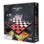 Elbow Room Games Family Game Set, 10 Classic Games with Wooden Storage Box and Built-in Game Boards, Endless Fun for Game Nights, Gatherings & Travel, 2+ Players
