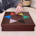 Elbow Room Games Family Game Set, 10 Classic Games with Wooden Storage Box and Built-in Game Boards, Endless Fun for Game Nights, Gatherings & Travel, 2+ Players