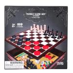 Elbow Room Games Family Game Set, 10 Classic Games with Wooden Storage Box and Built-in Game Boards, Endless Fun for Game Nights, Gatherings & Travel, 2+ Players