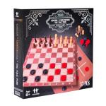 Elbow Room Games 3-in-1 Game Set, Chess, Checkers & Tic Tac Toe with Reversible Board and Instructions, Classic Strategy Fun for All Ages, 2+ Players