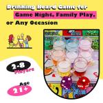 Broytain Drinking Board Game for Adults with Non-Slip Rubber Mat, Interactive Drinking Party Games for Game Night, Bachelorette, Girls Night, Birthday, Couples, Family Game Night, 2-8 Players Age 21+