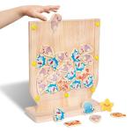 Fish Arena Connect 5 Wooden Toy – Ocean Animal Board Games for Kids, Fun 2 Player Family Strategy Game