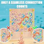 Fish Arena Connect 5 Wooden Toy – Ocean Animal Board Games for Kids, Fun 2 Player Family Strategy Game