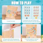 Fish Arena Connect 5 Wooden Toy – Ocean Animal Board Games for Kids, Fun 2 Player Family Strategy Game