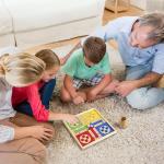 Gamitrak 12 Inch Wooden Ludo & Snakes & Ladders 2-in-1 Reversible Classic Board Game for Adults, Includes 1 Board, 2 Dice, 1 Cup, 16 Tokens, Rules, Pouch & Carrying Bag. Raise Edge
