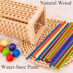 Pichoi Montessori Wooden Board Game for Age 3-5, Math Educational Puzzle Game for Kids 4-6-8, Fine Motor Skills Toys & Counting Toy Multiplayer Family Game Travel Toys Gifts for 3 4 5 6 Years Old