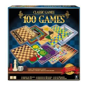 Merchant Ambassador: Classic Games, 100 Games, Enjoy 100 Different Games, Includes 5 Double-Sided Playing Boards, Fun for Children and Adults, For Ages 3 and up