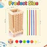 Pichoi Montessori Wooden Board Game for Age 3-5, Math Educational Puzzle Game for Kids 4-6-8, Fine Motor Skills Toys & Counting Toy Multiplayer Family Game Travel Toys Gifts for 3 4 5 6 Years Old