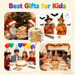 Pichoi Montessori Wooden Board Game for Age 3-5, Math Educational Puzzle Game for Kids 4-6-8, Fine Motor Skills Toys & Counting Toy Multiplayer Family Game Travel Toys Gifts for 3 4 5 6 Years Old