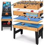 SereneLife 48" 6-in-1 Multi Game Table, Full-Size Indoor and Outdoor Arcade Sports Table with Pool, Air Hockey, Foosball, Basketball, Table Tennis, Dining Table, for Family, Kids, Adults