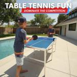GoSports 6 ft x 3 ft Mid-size Table Tennis Game Set - Indoor / Outdoor Portable Table Tennis Game with Net, 2 Table Tennis Paddles and 4 Balls
