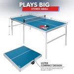 GoSports 6 ft x 3 ft Mid-size Table Tennis Game Set - Indoor / Outdoor Portable Table Tennis Game with Net, 2 Table Tennis Paddles and 4 Balls
