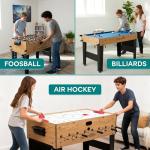 SereneLife 48" 6-in-1 Multi Game Table, Full-Size Indoor and Outdoor Arcade Sports Table with Pool, Air Hockey, Foosball, Basketball, Table Tennis, Dining Table, for Family, Kids, Adults