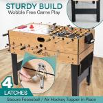 SereneLife 48" 6-in-1 Multi Game Table, Full-Size Indoor and Outdoor Arcade Sports Table with Pool, Air Hockey, Foosball, Basketball, Table Tennis, Dining Table, for Family, Kids, Adults