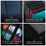 Vault X Premium Exo-Tec Zip Binder 12 Pocket, 20 Double-Sided Pages for 480 Side-Loading Slots for Board, Collectible or Trading Card Game Protective Folder Album (Blue)