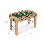 Best Choice Products Large 54 Inch Full-Size Foosball Table for Home, Game Room - Includes 2 Balls, 2 Cup Holders - Natural