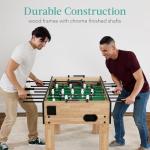 Best Choice Products Large 54 Inch Full-Size Foosball Table for Home, Game Room - Includes 2 Balls, 2 Cup Holders - Natural