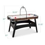 Best Choice Products LED 54 Inch Air Hockey Game Table w/Light-up Scoreboard, Powerful Motor, AC Outlet. Includes 2 Pucks, 2 Pushers - Walnut